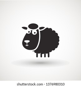 Sheep icon. Animal head. Silhouette icon sheep. Farm sign. Graph symbol for your web site design, logo, app, UI. Ewes