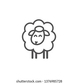 Sheep icon. Animal head. Silhouette icon sheep. Farm sign. Graph symbol for your web site design, logo, app, UI. Ewes