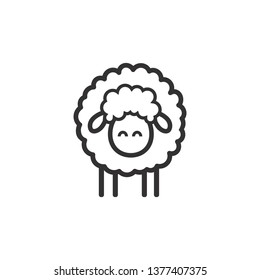 Sheep icon. Animal head. Silhouette icon sheep. Farm sign. Graph symbol for your web site design, logo, app, UI. Ewes