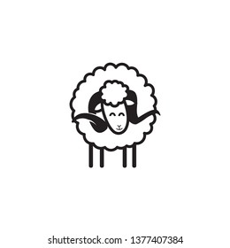 Sheep icon. Animal head. Silhouette icon sheep. Farm sign. Graph symbol for your web site design, logo, app, UI. Ewes