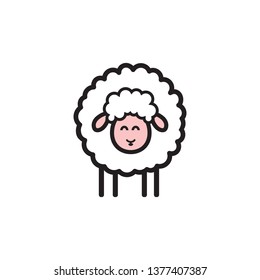 Sheep icon. Animal head. Silhouette icon sheep. Farm sign. Graph symbol for your web site design, logo, app, UI. Ewes