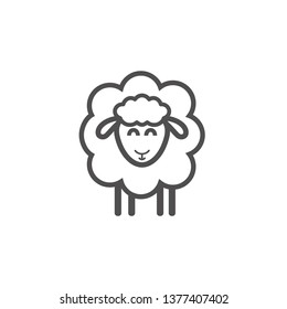 Sheep icon. Animal head. Silhouette icon sheep. Farm sign. Graph symbol for your web site design, logo, app, UI. Ewes