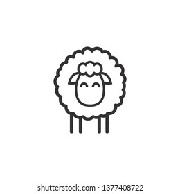 Sheep icon. Animal head. Silhouette icon sheep. Farm sign. Graph symbol for your web site design, logo, app, UI. Ewes