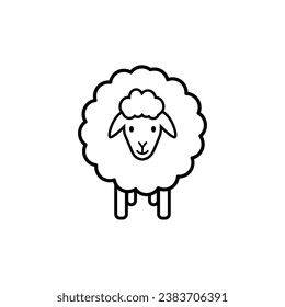 Icono de oveja. Cabeza animal. Ovejas de silueta. Signo de granja. Símbolo gráfico para el diseño del sitio web, logotipo, aplicación, interfaz de usuario. Ewes
