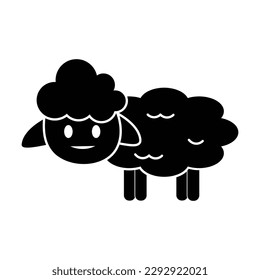 sheep icon, animal vector, cartoon illustration
