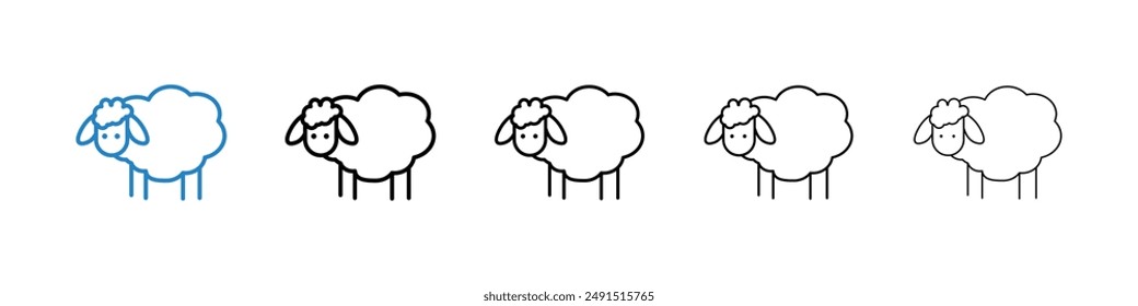 Sheep icon in black and blue