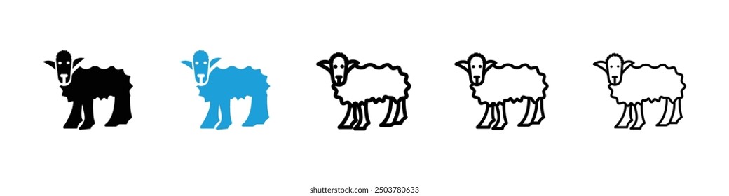 Sheep icon in black and blue colors