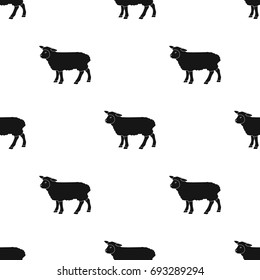 Sheep icon in black style isolated on white background. Scotland country symbol stock vector illustration.