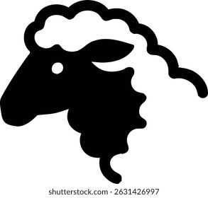 ícone de ovelha preto e branco design