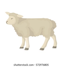 Sheep icon in cartoon style isolated on white background. Scotland country symbol stock vector illustration.