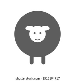 sheep icon circle flat vector illustration