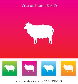 Sheep Icon in Colored Square box. eps-10
