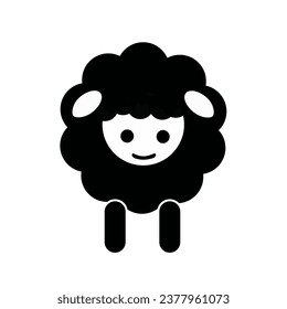 Sheep icon design vector.  Flat vector illustration isolated on white background.