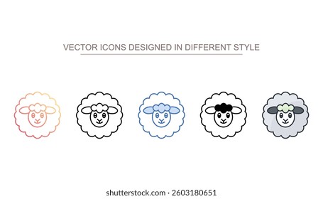 Sheep icon design with white background stock illustration