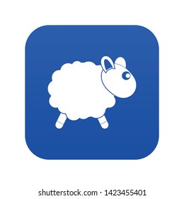 Sheep icon digital blue for any design isolated on white vector illustration