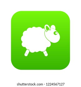 Sheep icon digital green for any design isolated on white vector illustration