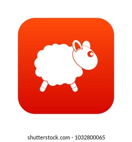 Sheep icon digital red for any design isolated on white vector illustration