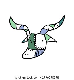 sheep icon with doodle cubism style