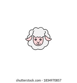 Sheep icon. Farm and agriculture icon. Simple, flat, color.