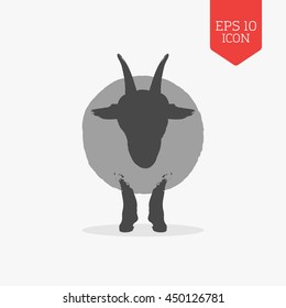 Sheep icon. Flat design gray color symbol. Modern UI web navigation, sign. Illustration element