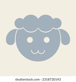 Sheep icon flat logo vector