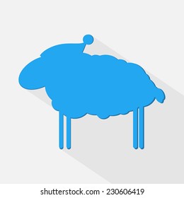 Sheep icon in flat style 