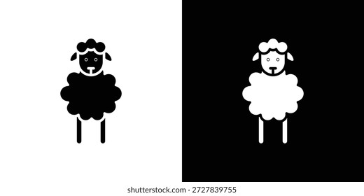 Ícone de ovelha Ilustração de vetor plano. Símbolos simples em preto