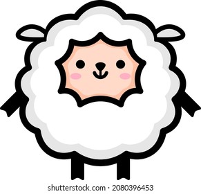 Icono de oveja. Ilustración vectorial dibujada a mano.