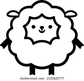 Icono de oveja. Ilustración vectorial dibujada a mano.