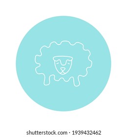 Sheep icon. Hand-drawn sheep on a background. Doodle - Stock Vector
