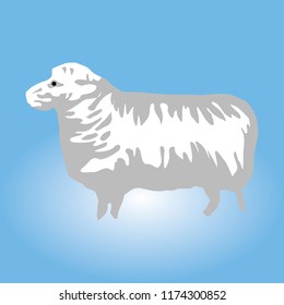 sheep icon illustration isolated vector sign symbol white background. Animal figure.