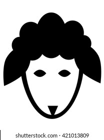 Sheep icon isolated on white background. Vector art.