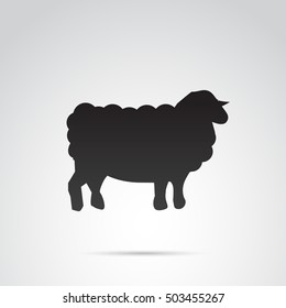 Sheep icon isolated on white background. Vector art.