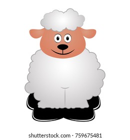 Sheep icon isolated on white background, Vector illustration