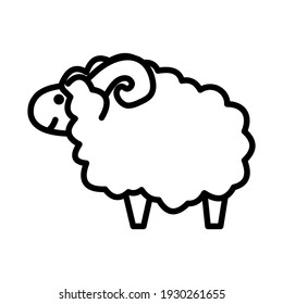 Sheep Icon Isolated Vector Illustration. High Quality Black Style Vector Icon