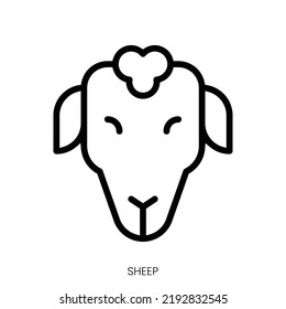 sheep icon. Line Art Style Design Isolated On White Background