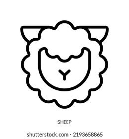 sheep icon. Line Art Style Design Isolated On White Background