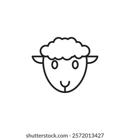 Sheep icon in liner stroke style