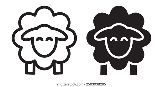 sheep icon logo outline black graphic design vector