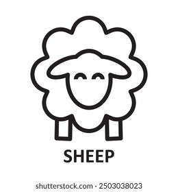 sheep icon logo outline graphic design vector