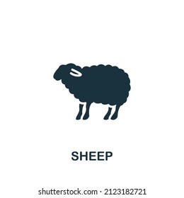 Sheep icon. Monochrome simple Sheep icon for templates, web design and infographics