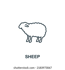 Sheep icon. Monochrome simple Sheep icon for templates, web design and infographics