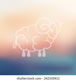 sheep icon on blurred background