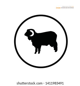 Sheep icon on white background.vector illustration.