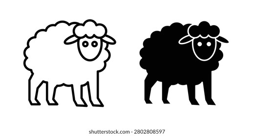 Sheep icon Outline flat