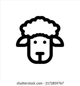 Icono de oveja, estilo de esquema, modificable vector