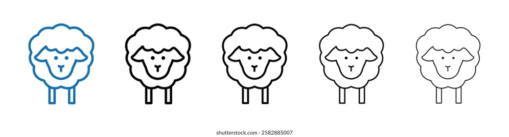 sheep icon Outline vector logo for web ui