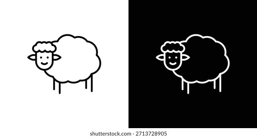 Ícone de ovelha, sinal de vetor de contorno, download do design do logotipo