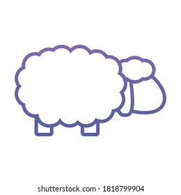 icono de oveja sobre fondo blanco, estilo de degradado, ilustración vectorial