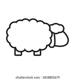 sheep icon over white background, line style, vector illustration